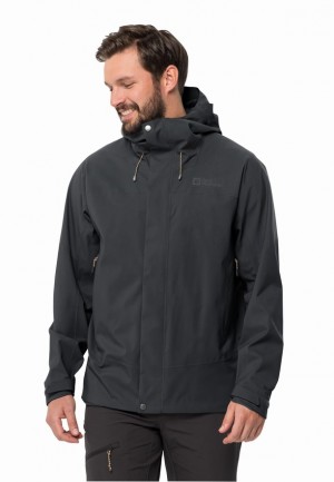 Black Men Jack Wolfskin Kammweg 2l Rain Jackets | 38305052