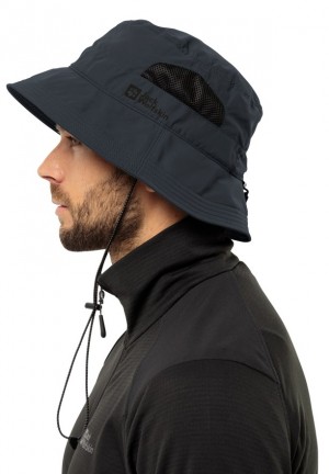 Black Men Jack Wolfskin Vent Bucket Hats | 25776745