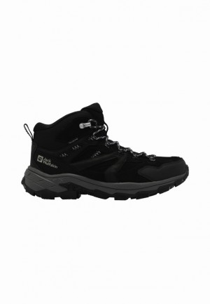 Black Men Jack Wolfskin Vojo Tour Lt Texapore Mid Hiking Shoes | 72752090