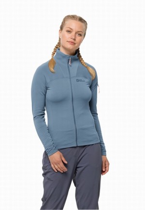 Blue Women Jack Wolfskin Prelight Fz Fleece Jackets | 53276022