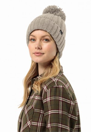 Grey Men Jack Wolfskin Highloft Knit W Beanie | 18127568