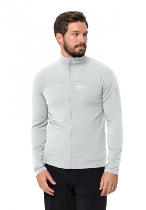 Grey Men Jack Wolfskin Prelight Fz Fleece Jackets | 93613579