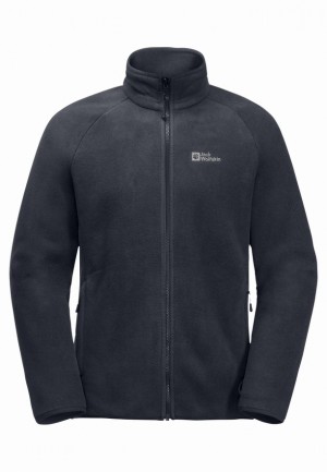 Navy Men Jack Wolfskin Waldsteig Fz Fleece Jackets | 64593558