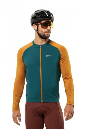 Turquoise Men Jack Wolfskin Gravex Fz L/s T Shirts | 49221619