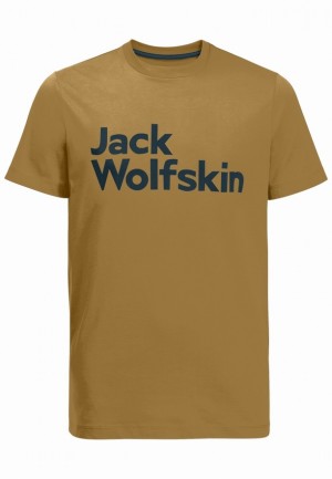 Yellow Men Jack Wolfskin Brand T Shirts | 85437111