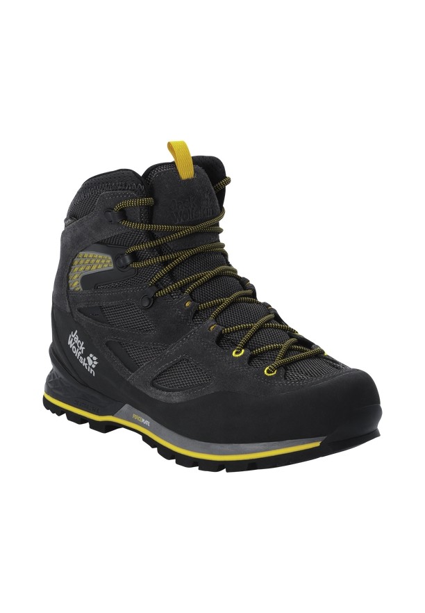 Black Men Jack Wolfskin Force Crest Texapore Mid Hiking Shoes | 29060569