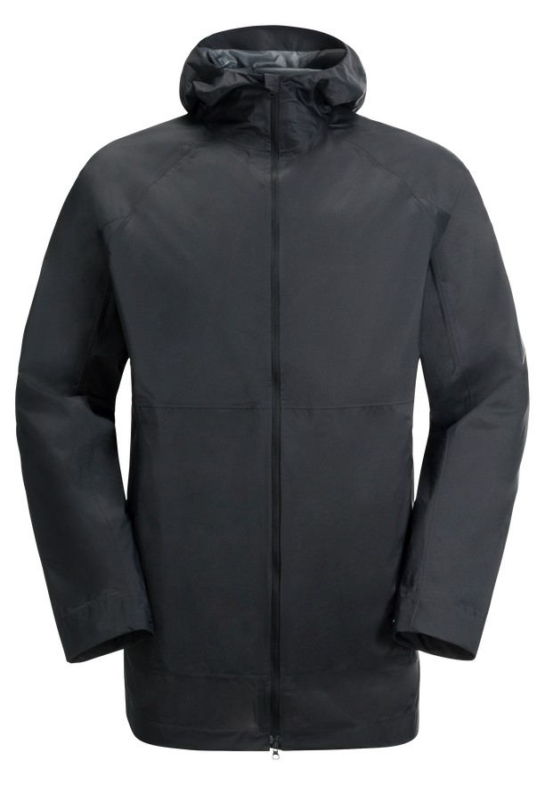 Black Men Jack Wolfskin Gutleut Rain Jackets | 99663890