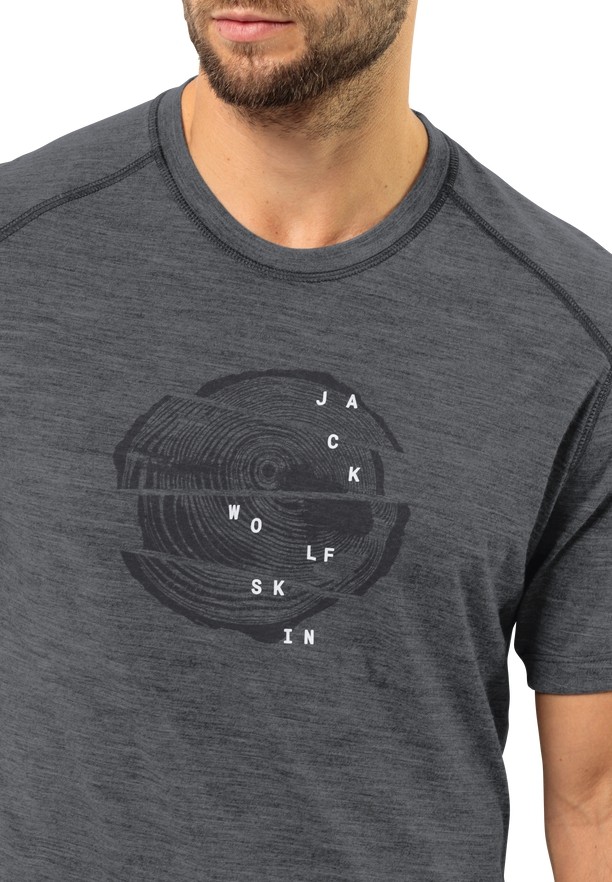 Black Men Jack Wolfskin Kammweg Graphic S/s T Shirts | 64075772
