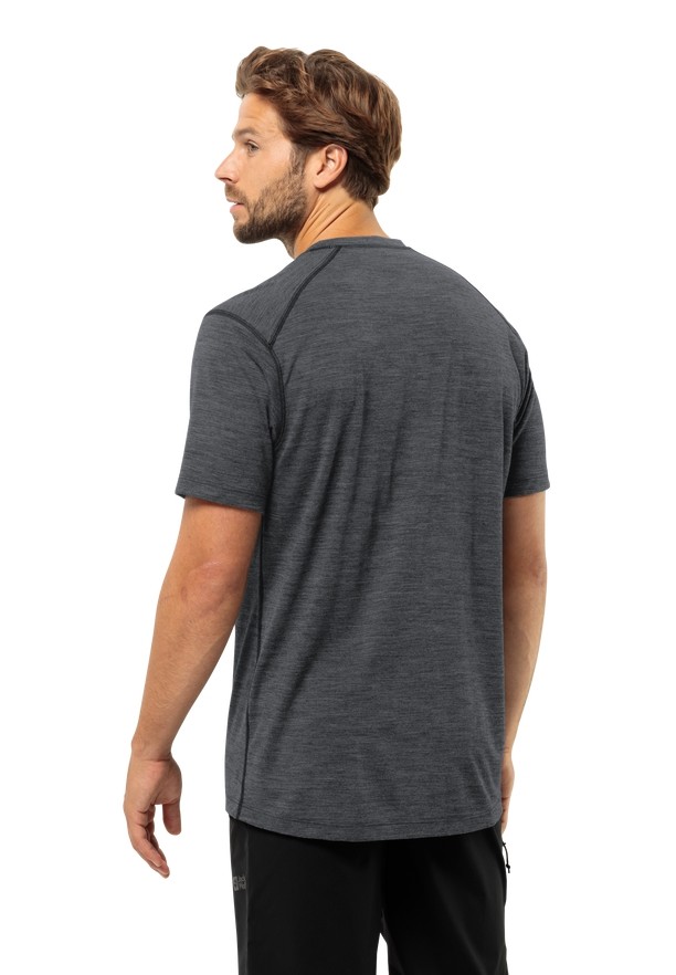 Black Men Jack Wolfskin Kammweg Graphic S/s T Shirts | 64075772