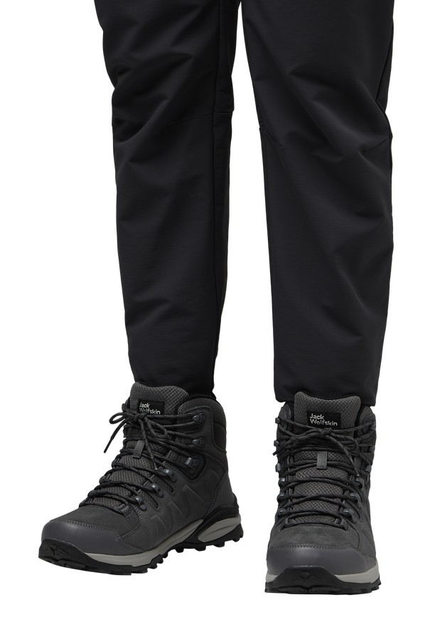 Black Men Jack Wolfskin Refugio Texapore Mid Hiking Shoes | 94169929