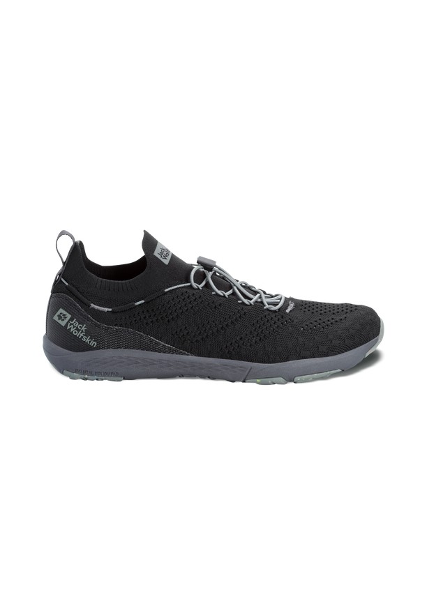 Black Men Jack Wolfskin Spirit Knit Low Sneakers | 28805563