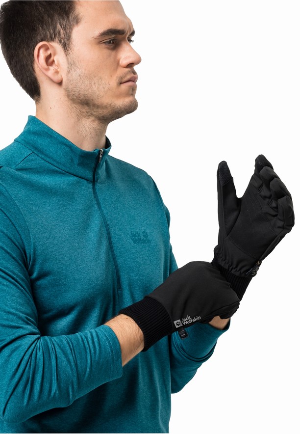 Black Men Jack Wolfskin Supersonic Xt Gloves | 78045677