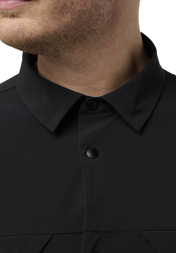Black Men Jack Wolfskin Wanderest Ls Shirts | 95692901