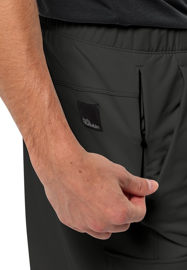 Black Men Jack Wolfskin Wandermood Pants | 99197051