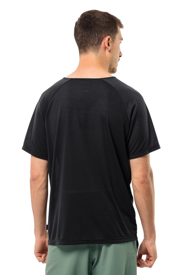 Black Men Jack Wolfskin Wanderword T Shirts | 57876263