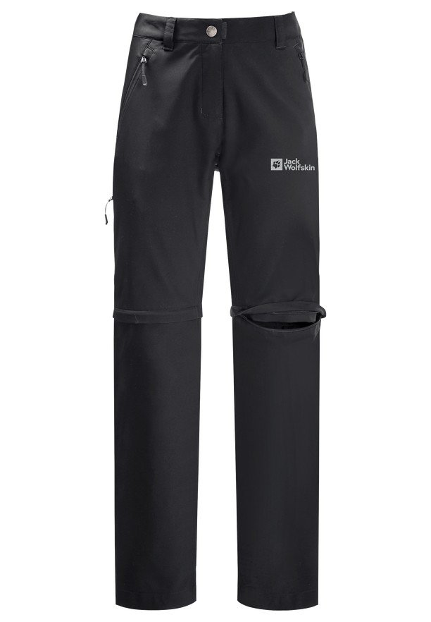 Black Women Jack Wolfskin Active Track Zip Off Hiking Pants | 35278908