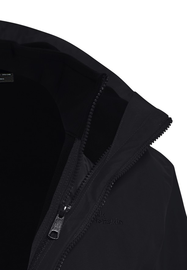 Black Women Jack Wolfskin Baylight 3in1 Coats | 10089494