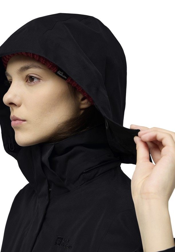 Black Women Jack Wolfskin Baylight 3in1 Coats | 10089494