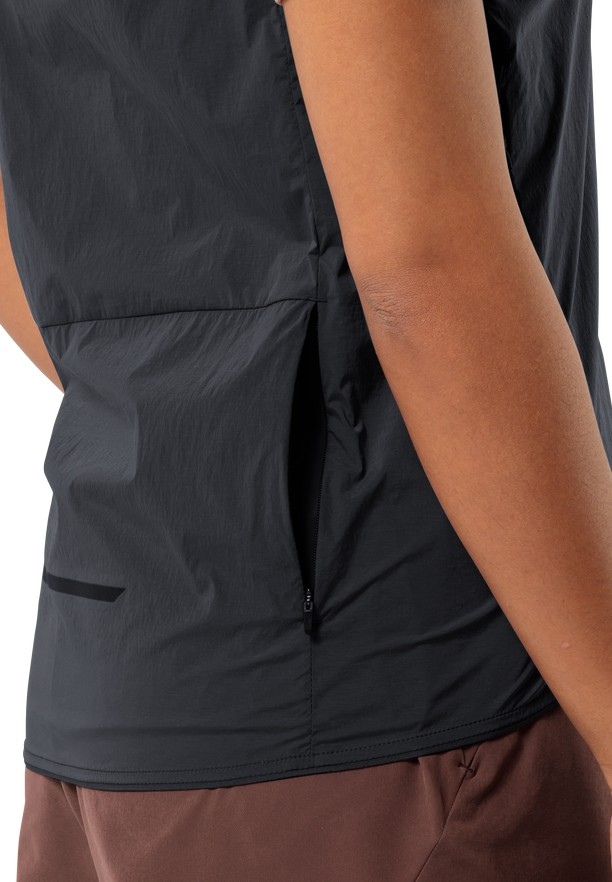Black Women Jack Wolfskin Bike Commute Wind Vest | 54606536