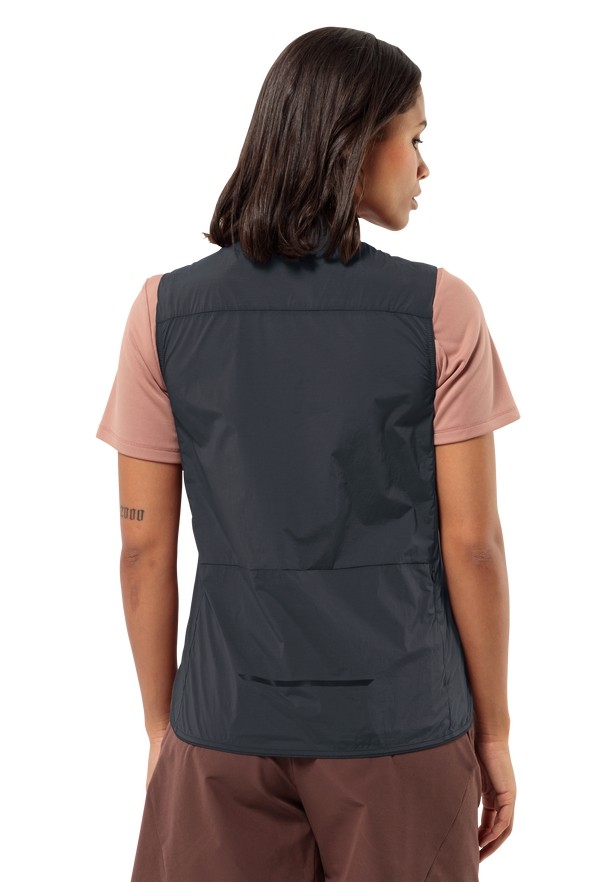 Black Women Jack Wolfskin Bike Commute Wind Vest | 54606536