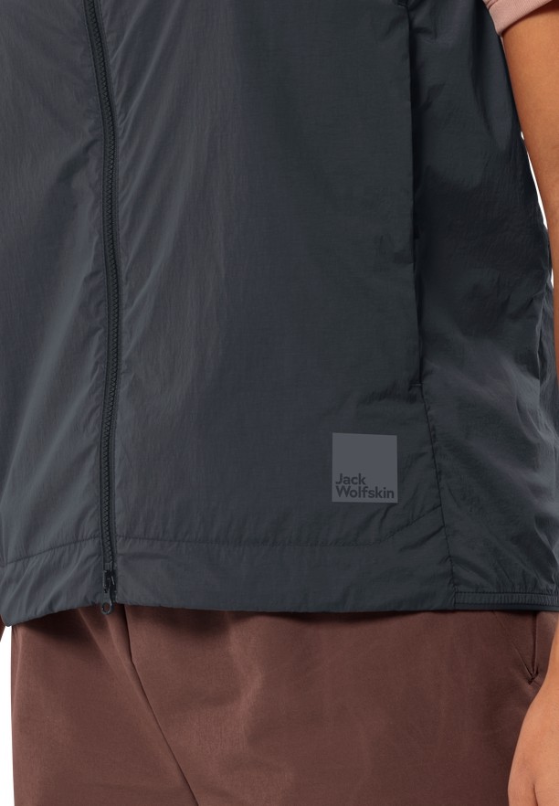 Black Women Jack Wolfskin Bike Commute Wind Vest | 54606536