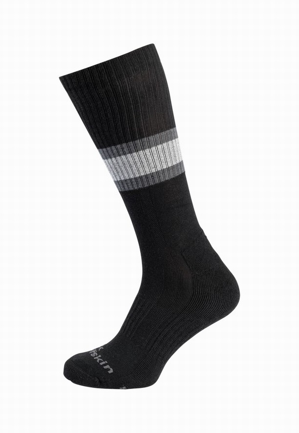 Black Women Jack Wolfskin Bike Highvis Cl C Socks | 45335910
