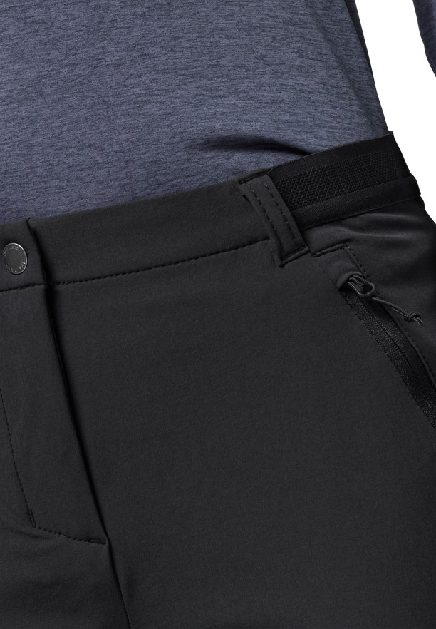 Black Women Jack Wolfskin Geigelstein Slim Hiking Pants | 68858121