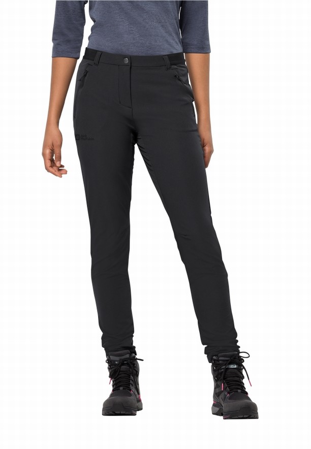 Black Women Jack Wolfskin Geigelstein Slim Hiking Pants | 68858121