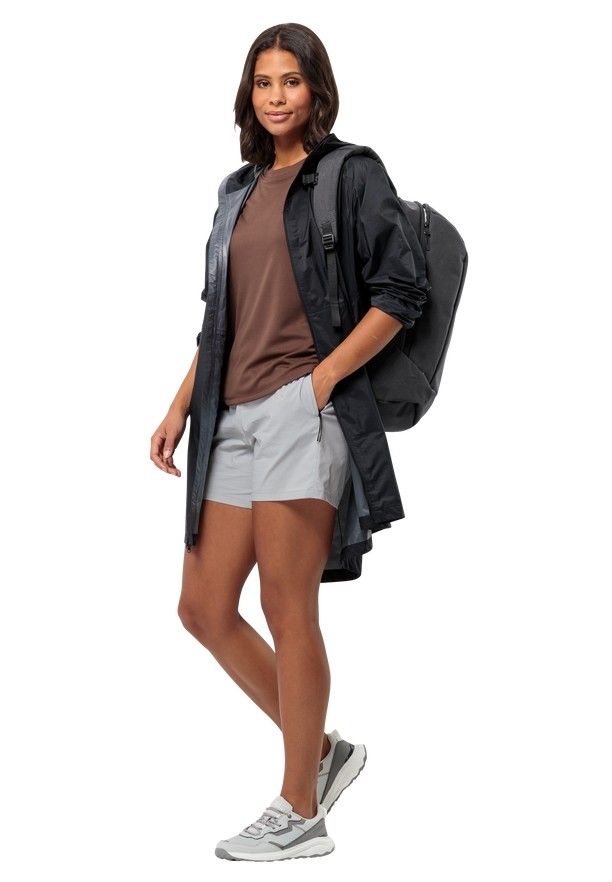 Black Women Jack Wolfskin Gutleut Rain Coats | 83935147