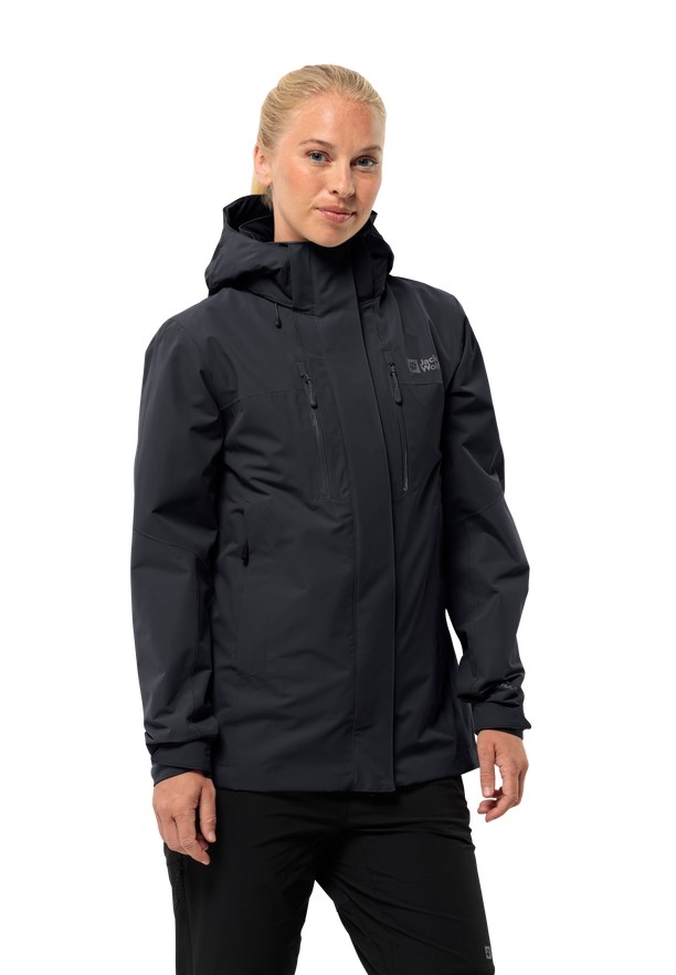 Black Women Jack Wolfskin Jasper 2l Rain Jackets | 37420318