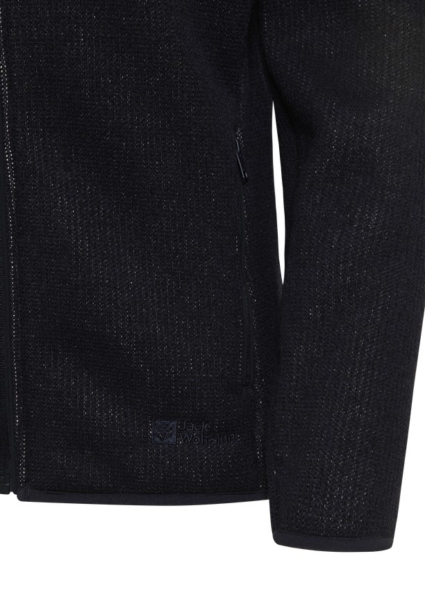 Black Women Jack Wolfskin Kaminfeuer Fleece Jackets | 74530642
