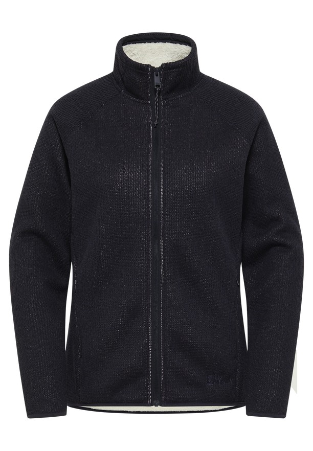 Black Women Jack Wolfskin Kaminfeuer Fleece Jackets | 74530642