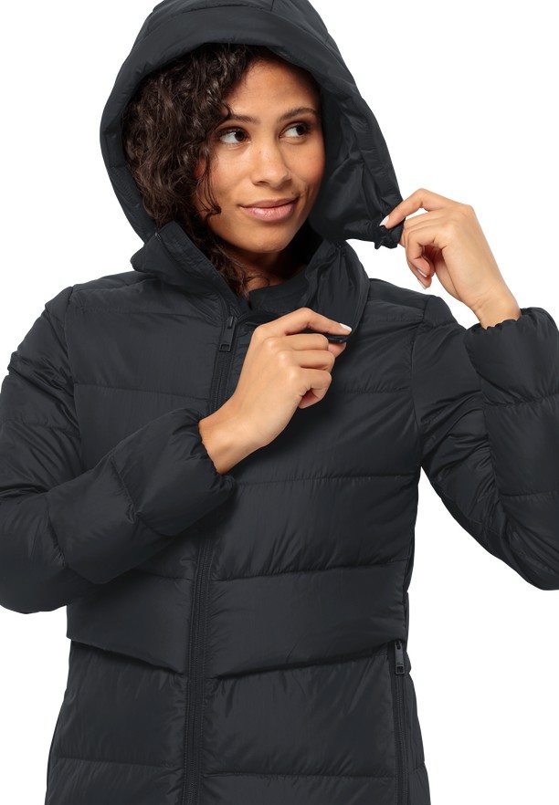 Black Women Jack Wolfskin Lenauplatz Down Coats | 22576438