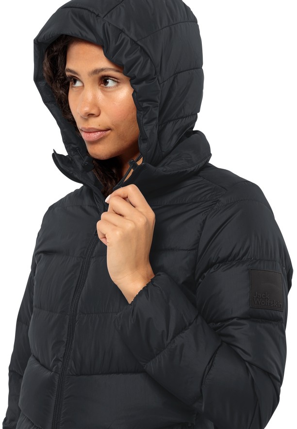 Black Women Jack Wolfskin Lenauplatz Down Coats | 22576438