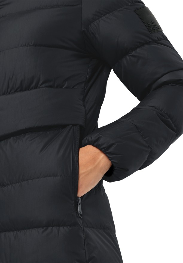 Black Women Jack Wolfskin Lenauplatz Down Coats | 22576438