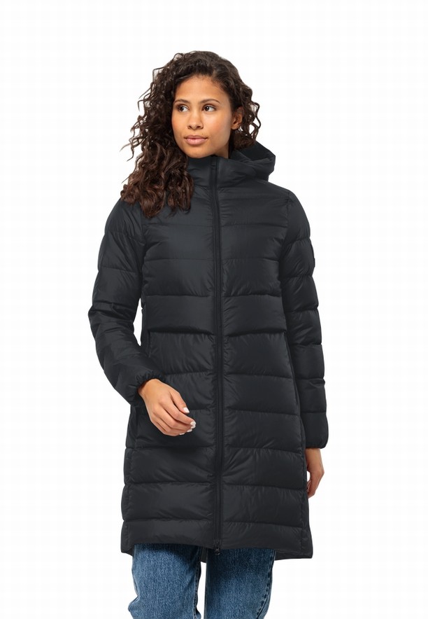 Black Women Jack Wolfskin Lenauplatz Down Coats | 22576438