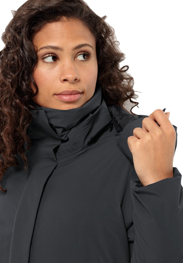 Black Women Jack Wolfskin Luisenplatz Down Coats | 26654441