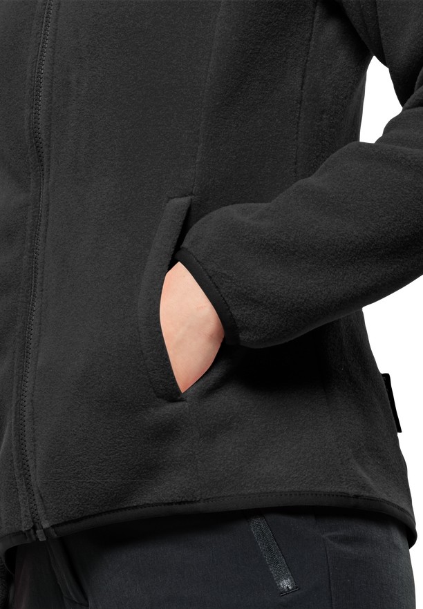 Black Women Jack Wolfskin Moonrise Fz Fleece Jackets | 83039795