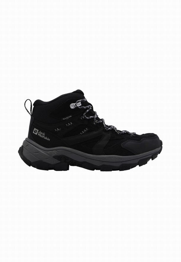 Black Women Jack Wolfskin Vojo Tour Lt Texapore Mid Hiking Shoes | 26417439
