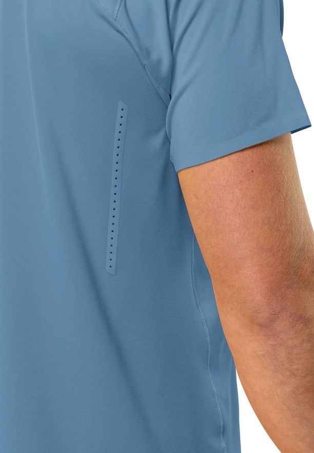 Blue Men Jack Wolfskin Prelight Chill T Shirts | 30919252