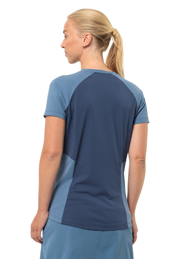 Blue Women Jack Wolfskin Narrows T Shirts | 33389688