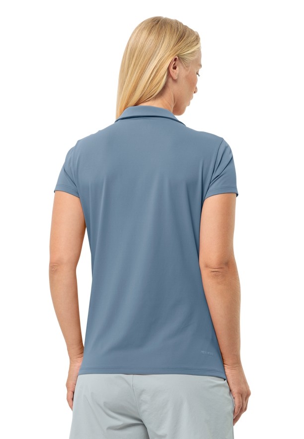 Blue Women Jack Wolfskin Prelight Trail Polo Shirts | 42501224
