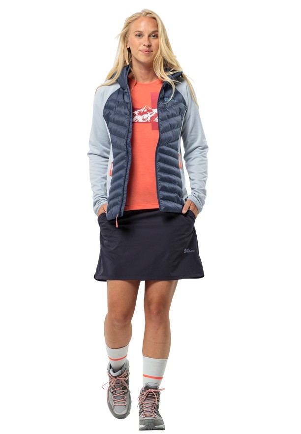 Blue Women Jack Wolfskin Routeburn Pro Hybrid Jackets | 68243999