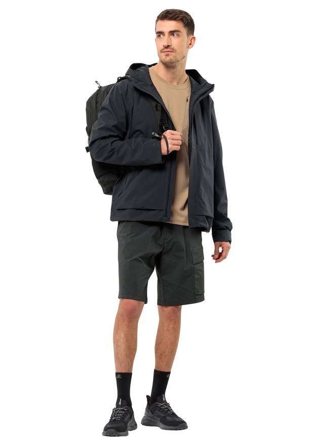 Brown Men Jack Wolfskin Bike Commute T Shirts | 91863449