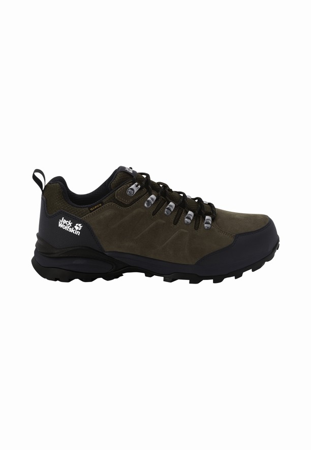 Brown Men Jack Wolfskin Refugio Texapore Low Hiking Shoes | 65853643