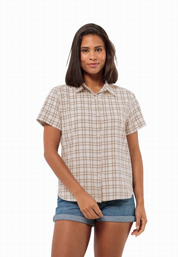 Brown Women Jack Wolfskin Febla Shirts | 90770728