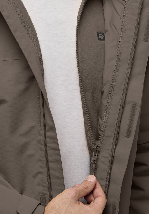 Coffee Men Jack Wolfskin Altenberg 3in1 Jackets | 17549587