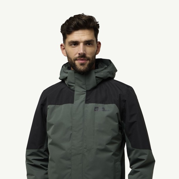 Green Men Jack Wolfskin Romberg 3in1 Jackets | 27778256