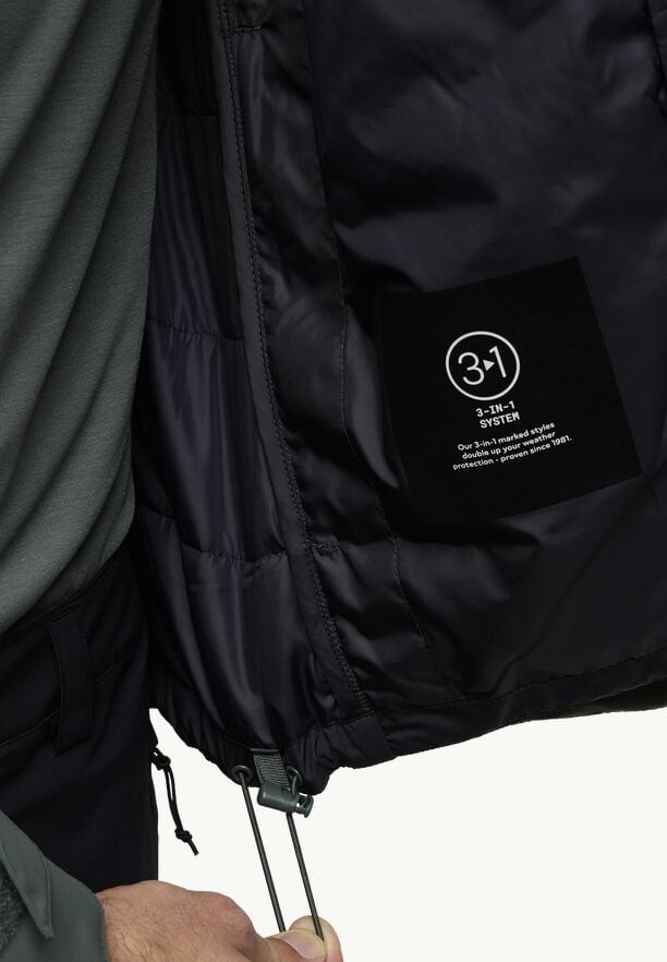 Green Men Jack Wolfskin Romberg 3in1 Jackets | 27778256
