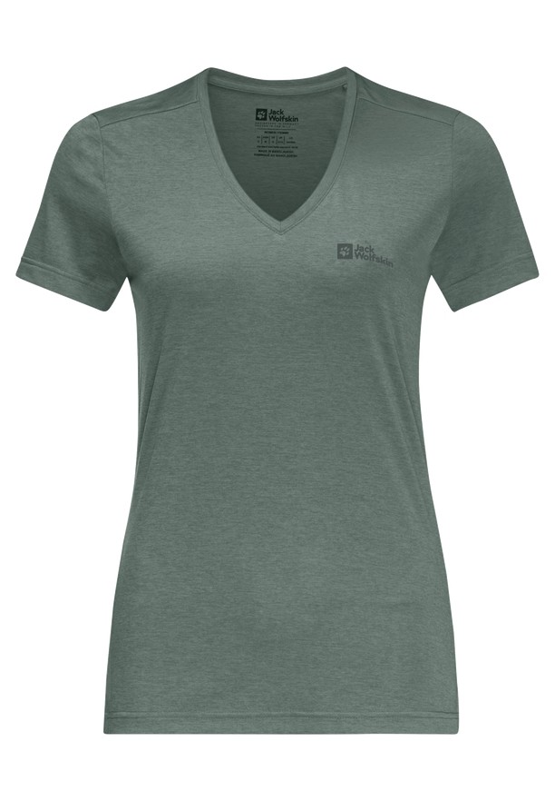 Green Women Jack Wolfskin Crosstrail T Shirts | 84843039